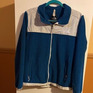 The North Face Teal and Light Gray Fleece Jacket women